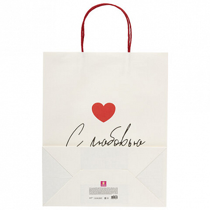 Пакет подарочный (1 штука) 26х13х32 см (L) "Love Story", ассорти, крафт, ЗОЛОТАЯ СКАЗКА, 700821