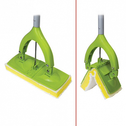 Насадка МОП для швабры самоотжимной "Бабочка" 603607, спонж/микрофибра 26 см, на липучке, ЛЮБАША, 603608