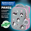 Ранец BRAUBERG LIGHT, 1 отделение, с брелоком, "Играющие котики", плюшевые нашивки, 36х26х13 см, 272030