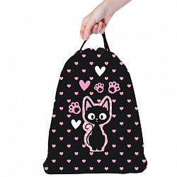Мешок для обуви BRAUBERG KIDS, с петлей, 42х34 см, "Amazed cat", 271629