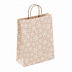 Крафт пакет бумажный "Снежинка" 22х12х25 см, с кручеными ручками, плотность 80 г/м2, 115465