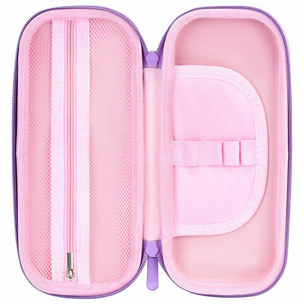 Пенал ЮНЛАНДИЯ, 1 отделение, 1 откидная планка, карман, EVA покрытие soft-touch, 22х10х5 см, "Sky Girl", 273183