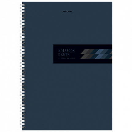 Тетрадь А4, 80 л., ОФИСМАГ, гребень, клетка, обложка картон, ТЕМНАЯ, 405633