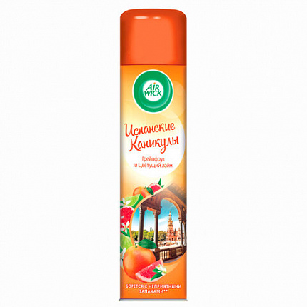 Освежитель воздуха аэрозольный 290 мл, AIRWICK "Испанские каникулы" – "Грейпфрут и цветущий лайм", 93107, 3094510