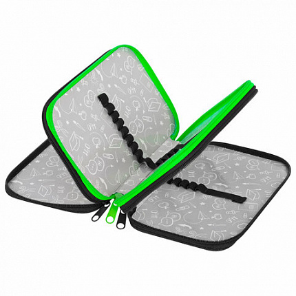 Пенал ПИФАГОР, 3 отделения, ламинированный картон, 19х11 см, "Outer space", 273488