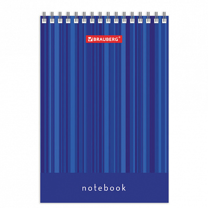 Блокнот МАЛЫЙ ФОРМАТ (97х145 мм) А6, 40 л., гребень, картон, клетка, BRAUBERG, "Полоски", 129822