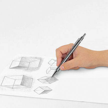 Карандаш механический 0,5 мм, HB, BRAUBERG CHROME, металлический корпус, ластик,181977