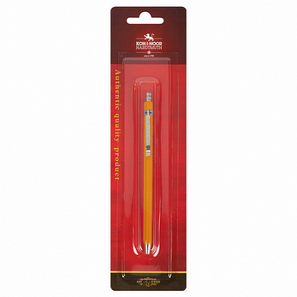 Карандаш механический цанговый 2 мм, KOH-I-NOOR, корпус желтый, точилка, 5201CN, 5201CN1004BL