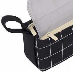 Пенал мягкий BRAUBERG, 1 отделение, карман на липучке, значок, 22х10х6 см, "Black checkered", 273579