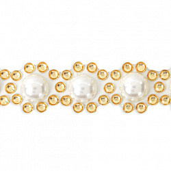 Стразы самоклеящиеся на ленте "ЖЕМЧУЖНЫЕ", 15 мм, 4 ленты, на подложке, ОСТРОВ СОКРОВИЩ, 662244