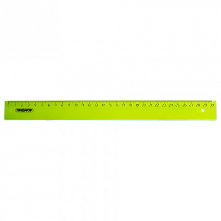 Линейка пластиковая 30 см, ПИФАГОР, прозрачная, неоновая, ассорти, 210609