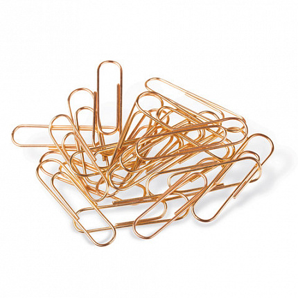 Скрепки BRAUBERG, 28 мм, золотистые, 100 шт., в картонной коробке, 221529