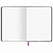 Блокнот с резинкой в клетку 96 л., А5 145х203 мм, твердая обложка с фольгой, BRAUBERG, "Цветы", 116327