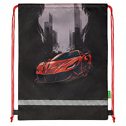 Мешок для обуви BRAUBERG KIDS, светоотражающая полоса, 46х36 см, "Red car", 272392