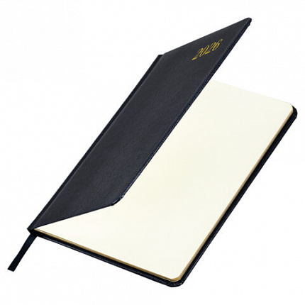 Еженедельник датированный 2026, А5, 145х215 мм, BRAUBERG "Iguana", под кожу, черный, 117171