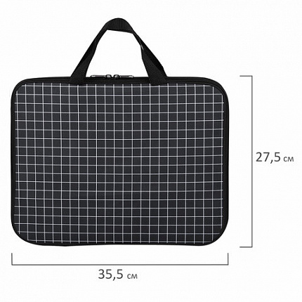 Папка на молнии с ручками BRAUBERG А4, 1 отделение, полиэстер, 20 мм, "Checkered", 272173