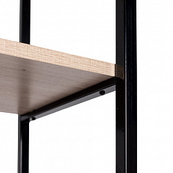 Стол BRABIX "SMART CD-018", 1100х600х765 мм, ЛОФТ, 2 полки, металл/ЛДСП ясень шимо светлый, каркас черный, 641945