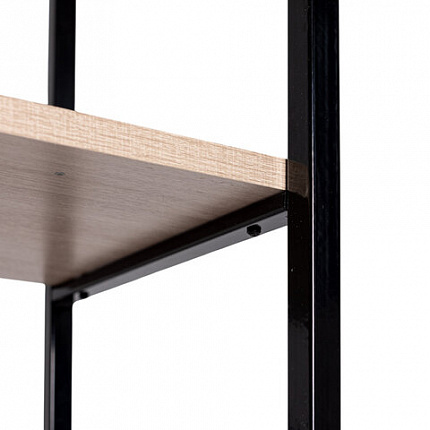 Стол BRABIX "SMART CD-018", 1100х600х765 мм, ЛОФТ, 2 полки, металл/ЛДСП ясень шимо светлый, каркас черный, 641945