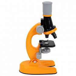 Микроскоп с подсветкой, 30 предметов, в т.ч. набор из 12 микропрепаратов в подарок, увеличение 100х, 400х, 1200х, BRAUBERG KIDS, 391400