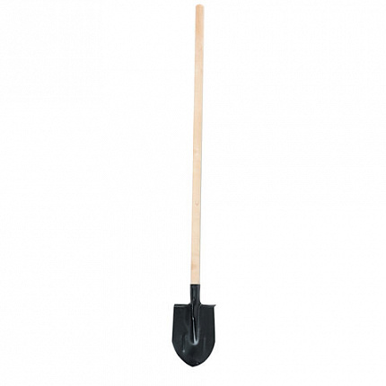 Лопата штыковая 20х28,5 см, с ребрами жесткости, высота 145 см, деревянный черенок, КМ000882
