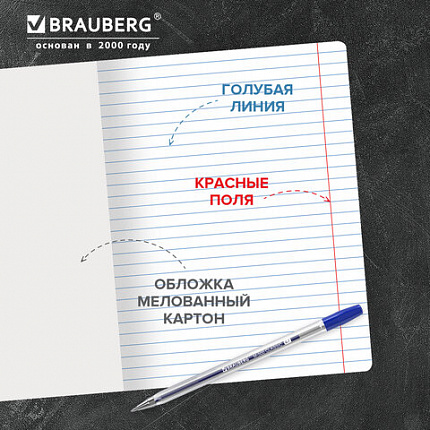 Тетрадь 18 л. BRAUBERG КЛАССИКА, линия, обложка картон, АССОРТИ (5 видов), 401992