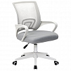 Кресло CROMEX (КРОМЕКС) "Top CH-695W", с подлокотниками, пластик белый, сетка/ткань TW, серое, 533067