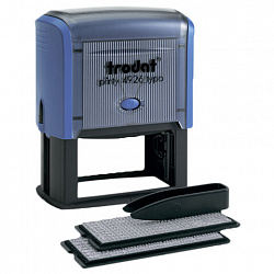 Штамп самонаборный 8-строчный, оттиск 75х38 мм, синий без рамки, TRODAT 4926 P2, КАССЫ В КОМПЛЕКТЕ, 167041