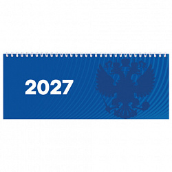Планинг датированный 2027 285х112 мм, STAFF, гребень, картонная обложка, 64 листа, "Символика РФ", 117853