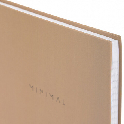 Блокнот А5 134х206 мм, 80 л., твёрдый, клетка, BRAUBERG "Minimal", бежевый, 116438