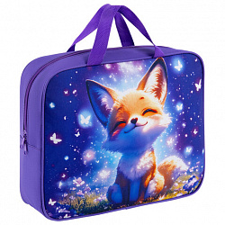 Папка на молнии с ручками BRAUBERG KIDS А4, 1 отделение, полиэстер, 80 мм, "Chilling fox", 274512