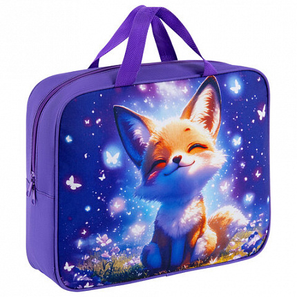 Папка на молнии с ручками BRAUBERG KIDS А4, 1 отделение, полиэстер, 80 мм, "Chilling fox", 274512