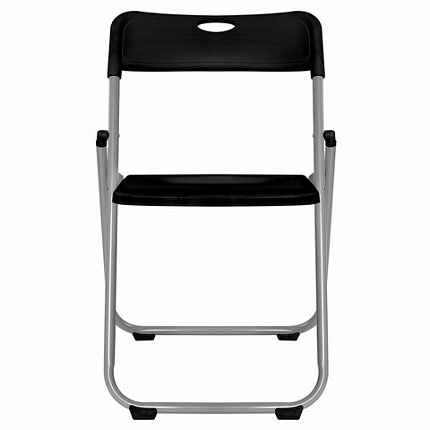 Стулья складные BRABIX "Golf Lite CF-017", КОМПЛЕКТ 4 шт., серебристый каркас, пластик, чёрный, 533034