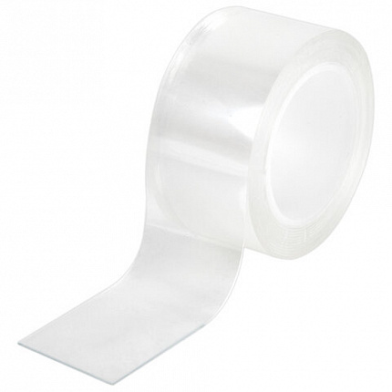 Многоразовая двухсторонняя прозрачная крепежная лента, скотч NANO tape, 2 м x 3 см, толщина 1 мм, WBZ (ВБЗ), 700425