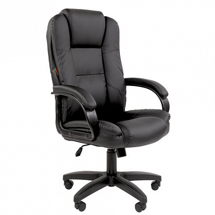 Кресло офисное Chairman CH 600 LT, экокожа, черное, 7158667