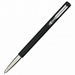 Ручка-роллер PARKER "Vector Black", корпус черный лак, детали из нержавеющей стали, синяя, S0319630