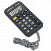 Калькулятор карманный со шнурком BRAUBERG DC-109-BK (61x110 мм), 8 разрядов, ЧЕРНЫЙ, 272642