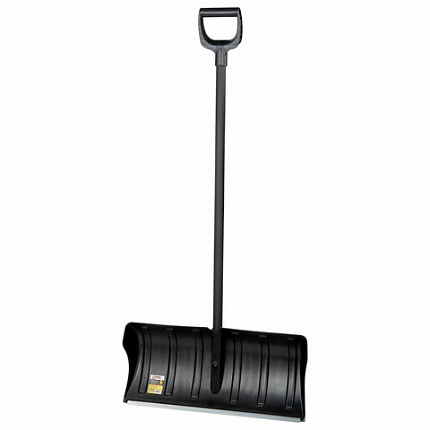 Лопата снеговая 60х28 см "СКРЕПЕРОК" ребра жесткости, алюминиевая планка, черенок с V-образной ручкой, ГРАНДМАСТЕР, 700333