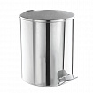 Ведро мусорное с педалью 15 литров, УСИЛЕННОЕ, хром, нержавеющая сталь, ТИТАН