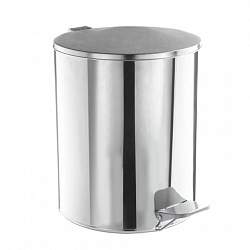 Ведро мусорное с педалью 15 литров, УСИЛЕННОЕ, хром, нержавеющая сталь, ТИТАН