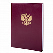 Книга учета 96 л., клетка, твердая, бумвинил, офсет, герб, А4 (200х290 мм), BRAUBERG, бордовая, 130276