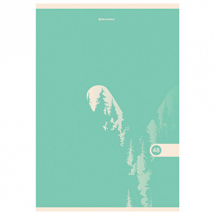 Тетрадь А4, 48 л., BRAUBERG, скоба, клетка, обложка картон, "PASTEL", 404041
