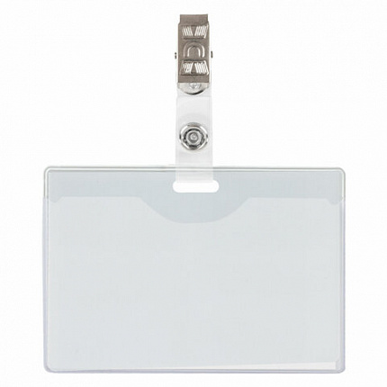 Клипсы для бейджей прозрачные, КОМПЛЕКТ 10 штук, BRAUBERG, 238786