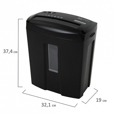 Уничтожитель (шредер) BRAUBERG 615M, 5 уровень секретности, фрагменты 3х12 мм, 6 листов, корзина 15 литров, 532152