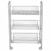 Этажерка (тележка) BOOMHOUSE (БУМХАУС) RC-003 3 яруса, на колесах, В62,5хШ42,5хГ25,5 см, металл, белая, 701456