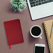 Ежедневник недатированный МАЛЫЙ ФОРМАТ 100x150 мм, А6, BRAUBERG "Iguana", под кожу, 160 л., красный, 114468