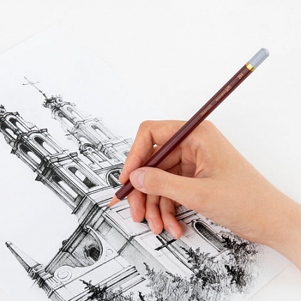 Карандаши чернографитные художественные 4H-8B, НАБОР 12 шт., В ПЕНАЛЕ, BRAUBERG ART "PREMIERE", 181895