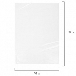 Пакеты фасовочные ПРОЧНЫЕ, первичный ПВД 40х60 см, КОМПЛЕКТ 100 шт., 40 мкм