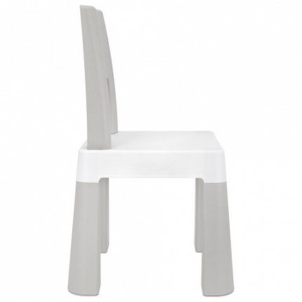 Стол детский + стул BRABIX KIDS CS-003, 2-7 лет, пластик белый + серый, 533292