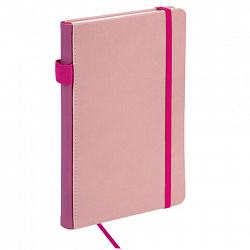 Блокнот А5 135x212 мм BRAUBERG "Edge", под кожу, резинка, держатель, 80 л., клетка, красный, 117147