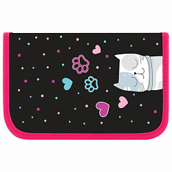 Пенал ЮНЛАНДИЯ, 1 отделение, картон с эффектом soft-touch, 19х11 см, "Cat squad", 273493